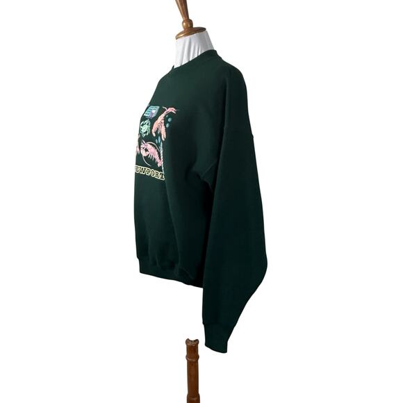 Vintage 90s Puffy Print Newport Rhode Island Green Sweatshirt XL - Picture 4 of 6